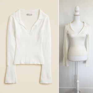 NWT | J.CREW | Ivory Fitted Pullover Sweater in TENCEL™ Lyocell Blend | Size S